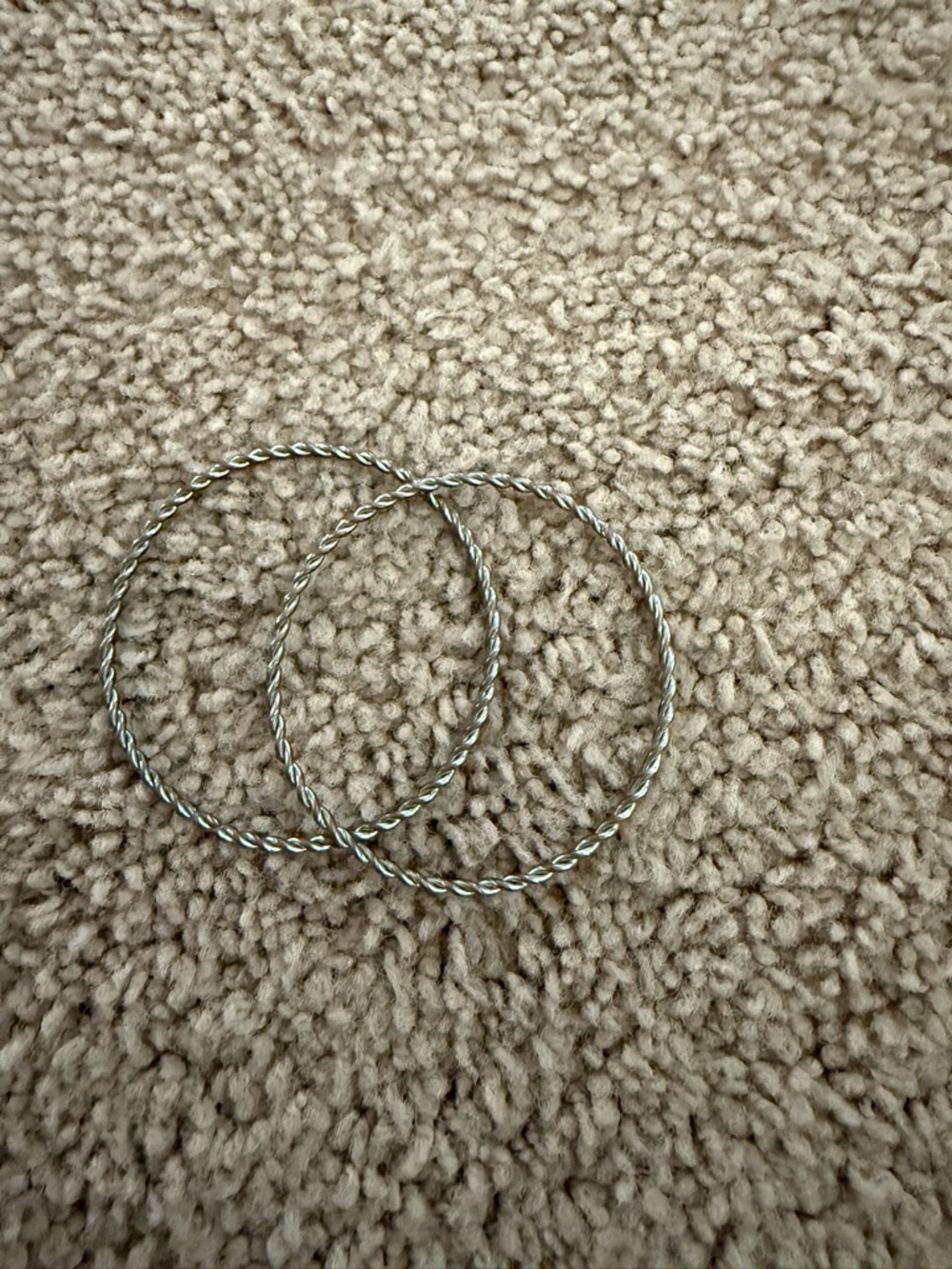 2 piece Twisted Metal  - Silver Tone bangle bracelets